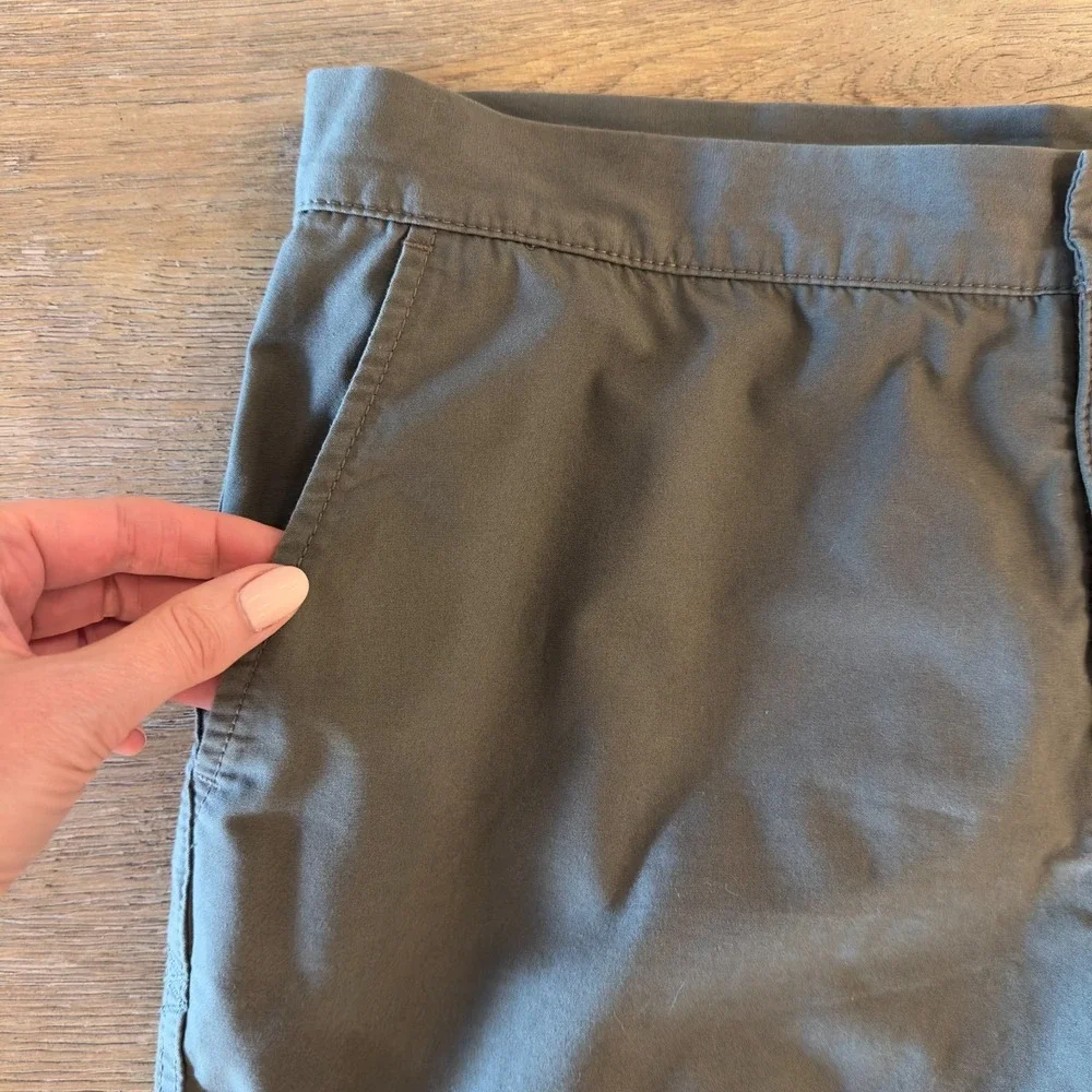Ksubi Cotton Twill Flat Front Active Shorts-Men's Sz 34-Army Khaki Green-Hiking‎